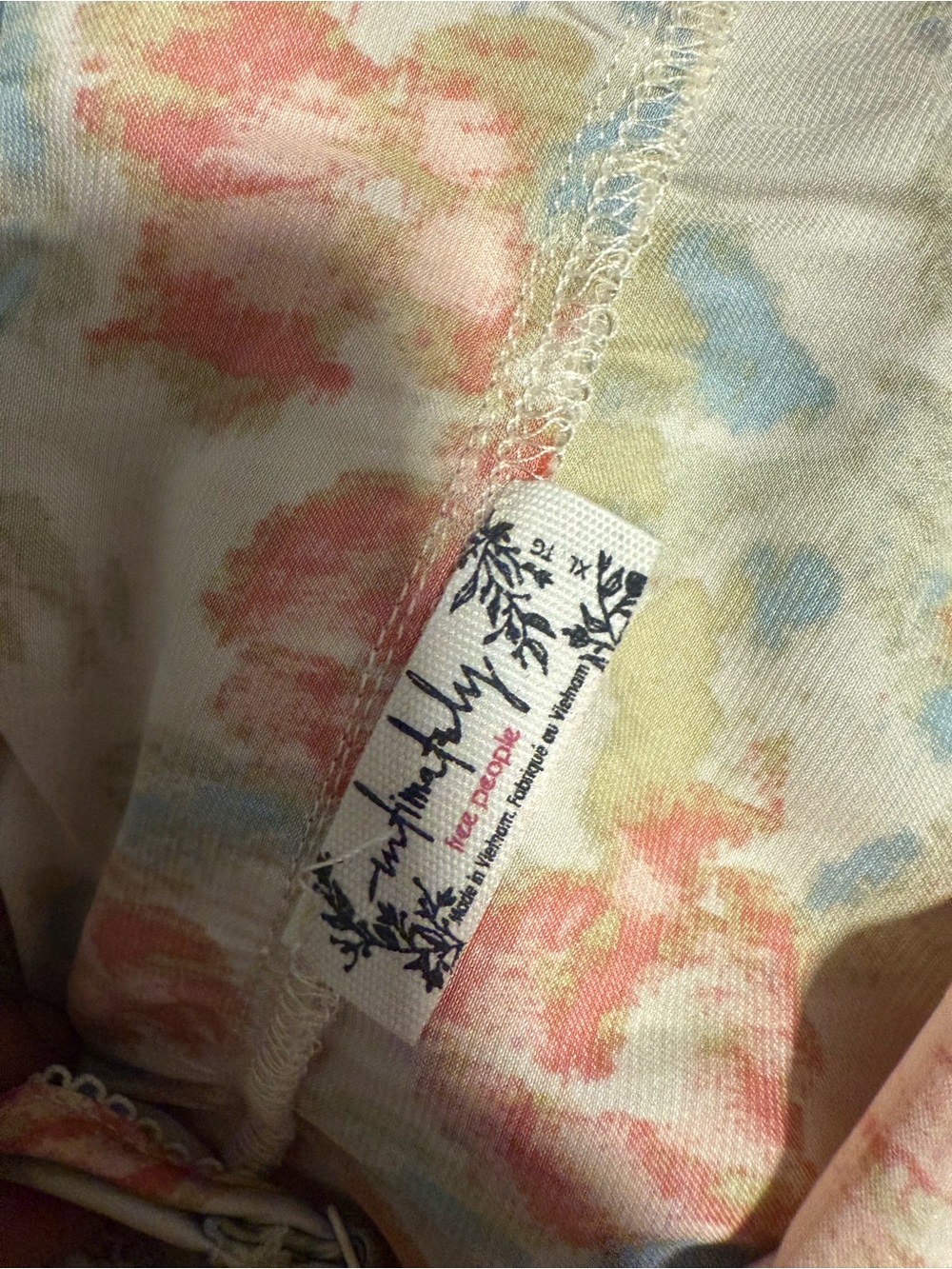 Free People Floral Lace Trim Slip Dress in Cream, Coral, Sage, Blue - Picture 3 of 4